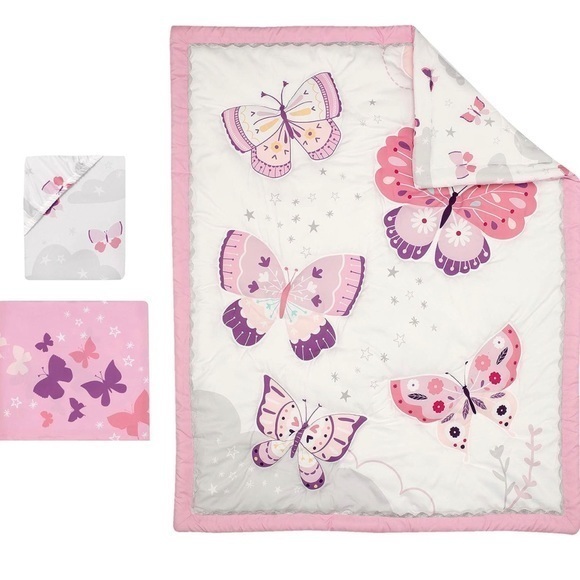 Bedtime Originals - 3 Piece Crib Bedding‎ Set for Girl - NWOT - Picture 1 of 4